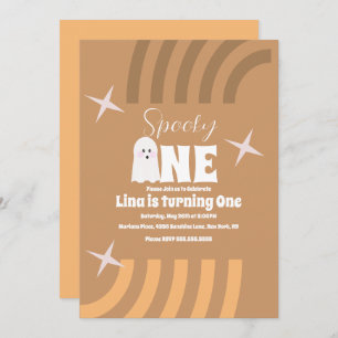 Invitación Fantasma Un Groovy Fantasma Halloween Cumpleaños B