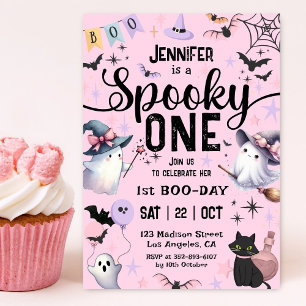 Invitación Fantasma Un Halloween Primer cumpleaños Fantasma C