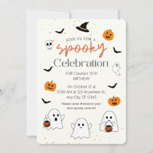 Invitación Fantasma Un Halloween Primera Cuta De Cumpleaños