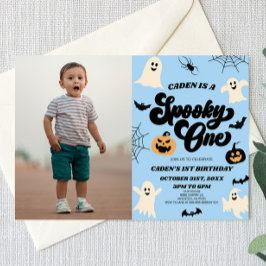 Invitación Fantasma Un Halloween Primera Fiesta de Cumpleaños