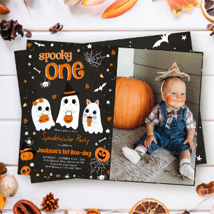 Invitación Fantasma Un Halloween Tía Fantasma Primer cumpleañ