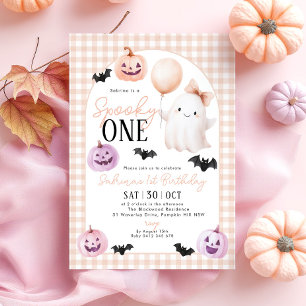 Invitación Fantasma Un Naranja fantasma de Halloween Primer c