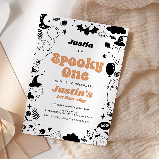 Invitación Fantasma Un Naranja Fantasma Halloween Cumpleaños (Subido por el creador)