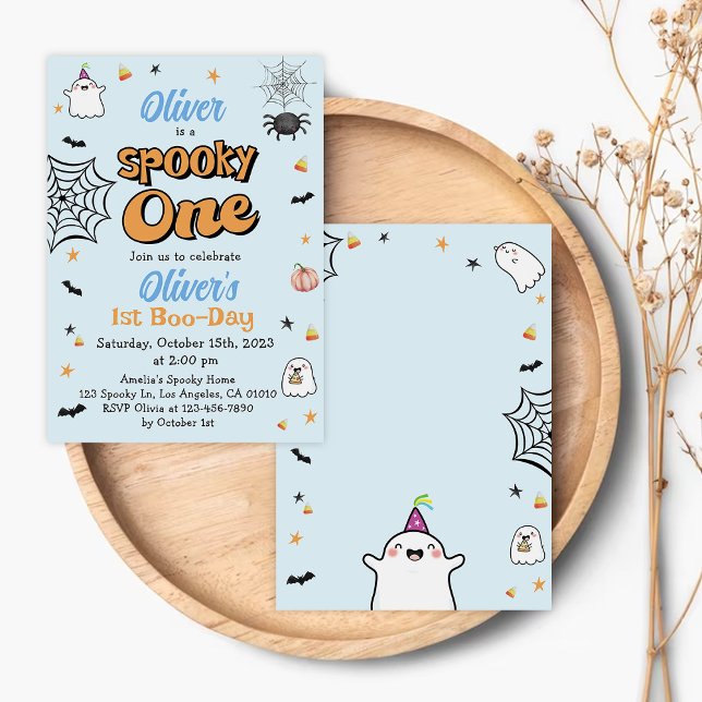 Invitación Fantasma Un niño de Halloween Primer Cumpleaños (Subido por el creador)