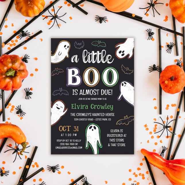 Invitación Fantasma Un Pequeño Boo Halloween Baby Shower (Subido por el creador)