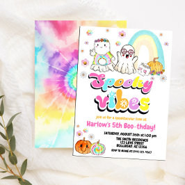 Invitación Fantasma Vibes Groovy Fantasma Halloween Cumpleaño
