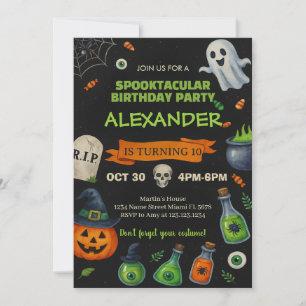 Invitación Fantasma y calabazas