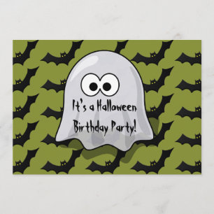 Invitación Fantasma y palos lindos de la fiesta de cumpleaños