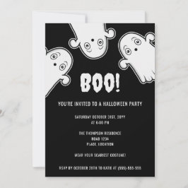 Invitación Fantasmagóricos Fantasmas Fiesta de Halloween en B
