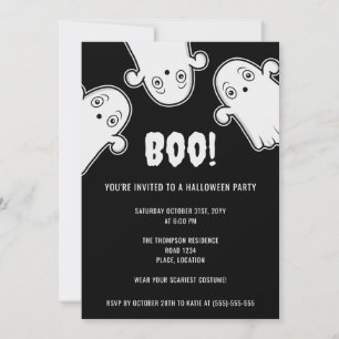 Invitación Fantasmagóricos Fantasmas Fiesta de Halloween en B