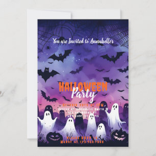 Invitación Fantasmas Bats Bats Fiesta de Halloween
