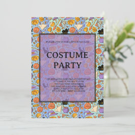 Invitación Fantasmas, Calabazas, Gatos y Diseño Continuo Espe