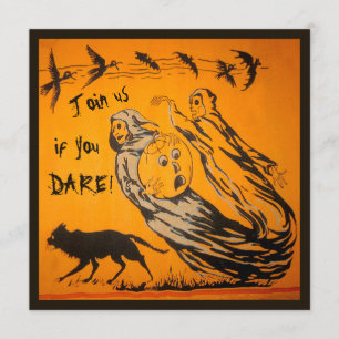 Invitación Fantasmas, cuervos, murciélagos, fiesta de Hallowe