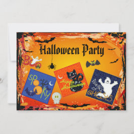 Invitación Fantasmas de bordado invitan a fiesta de Halloween