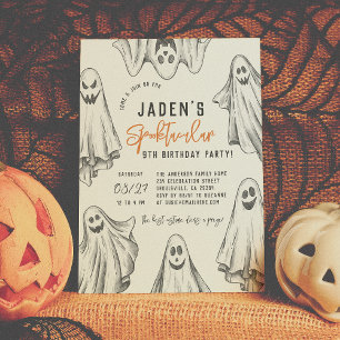 Invitación Fantasmas de Halloween Festejos de cumpleaños de S