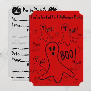 Invitación ¡fantasmas divertidos gritando boo! fiesta de hall