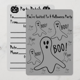 Invitación fantasmas divertidos gritando boo halloween Party 