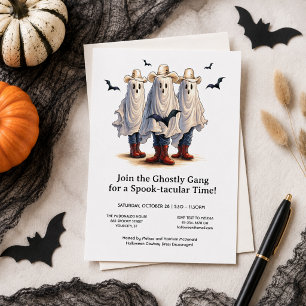 Invitación Fantasmas Espeluznantes de Vaquero Occidentales Ha