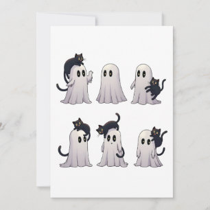 Invitación  Fantasmas góticos pastel espeluznantes Gatos negr