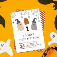 Fantasmas y arañas de primer cumpleaños Invi