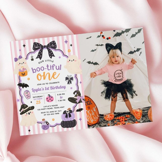 Invitación Fantasmita Pequeña Boo Monada Cumpleaños de Hallow (Subido por el creador)