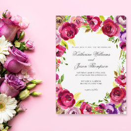 Invitación Fantástica boda de primavera de la Moda floral ros