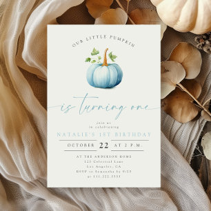 Invitación Fantástico Niño Calabacita Otoño Cumpleaños 1