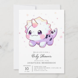 Invitación Fantasy Adorable Dinosaur Baby Shower