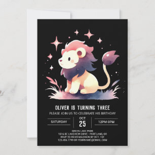Invitación Fantasy Adorable León Cumpleaños