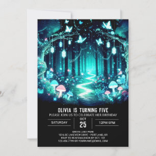 Invitación Fantasy Adorable Woodland Cumpleaños Digital
