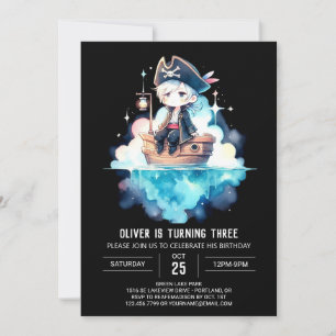 Invitación Fantasy Cute Pirate Cumpleaños