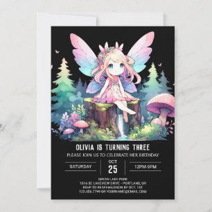 Invitación Fantasy Design Fairy Birday
