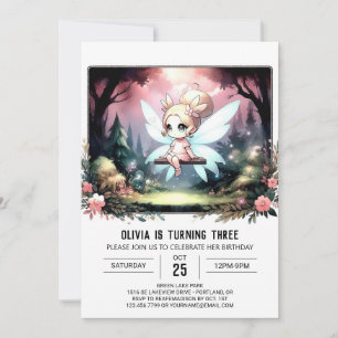 Invitación Fantasy Design Fairy Birday