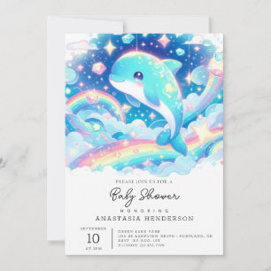 Invitación Fantasy Dolphin Baby Shower