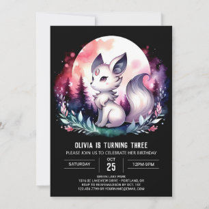 Invitación Fantasy Elegant Wolf Birthday