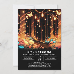 Invitación Fantasy Elegant Woodland Digital Birthday