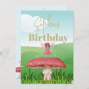 Invitación Fantasy Mushroom Fairy Birthday Personalizado