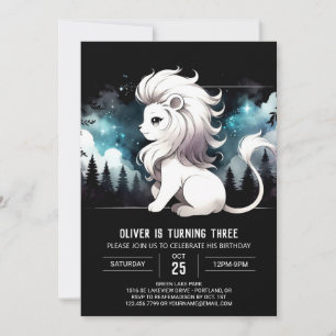 Invitación Fantasy Pastel Lion Cumpleaños