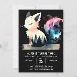 Invitación Fantasy Personalizado Cat Cumpleaños