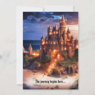 Invitación Fantasy Sandcastle Beach Destination Wedding