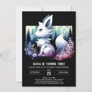 Invitación Fantasy Simple Wolf Birthday
