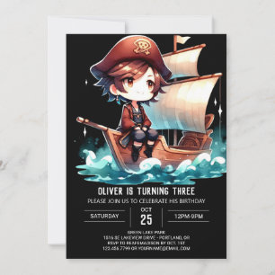 Invitación Fantasy Sweet Pirate Cumpleaños