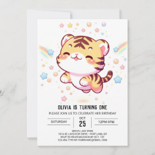 Invitación Fantasy Tiger Primer cumpleaños