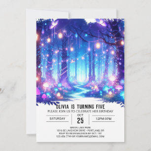 Invitación Fantasy Whimsy Woodland Cumpleaños Digital