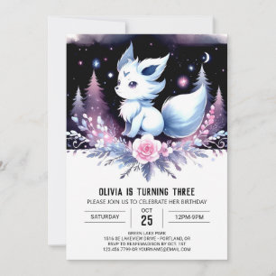 Invitación Fantasy Wolf Birthday