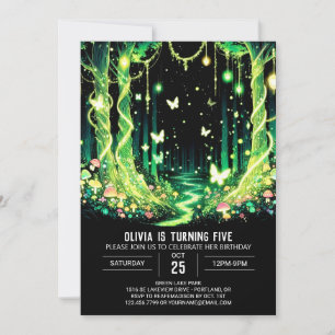 Invitación Fantasy Woodland Cumpleaños Digital