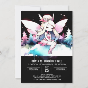 Invitación Fantasy Woods Fairy Birday