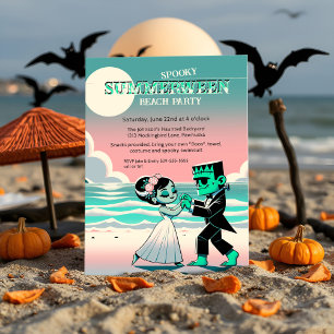 Invitación Fanza retro Fiesta Frankenstein Summerween