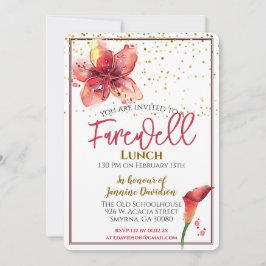 Invitación Farewell Lunch Floral Lily