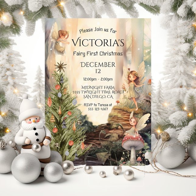 Invitación Fariy 1ª Navidades Encantados Toadstool Forestal (Subido por el creador)